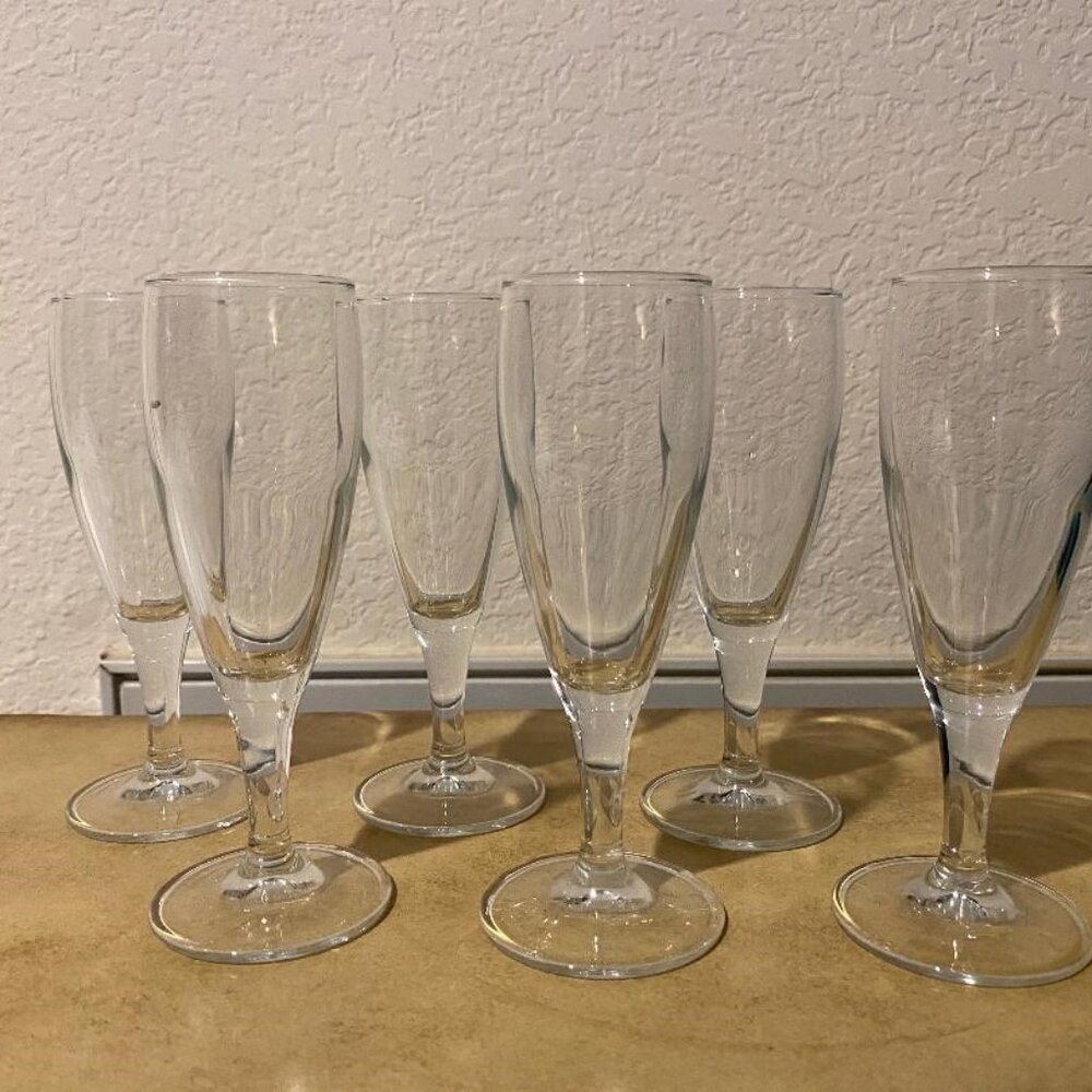 Thick fluted Glass Dessert glasses or Drinkware (set of 6)